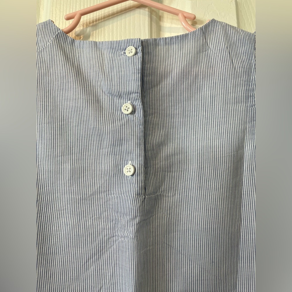 Girls size 6 blue pinstripe dress with pink details from Gymboree, NWT - Picture 11 of 11